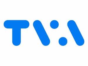 The logo of TVA TV