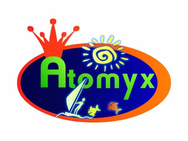 The logo of Atomyx TV
