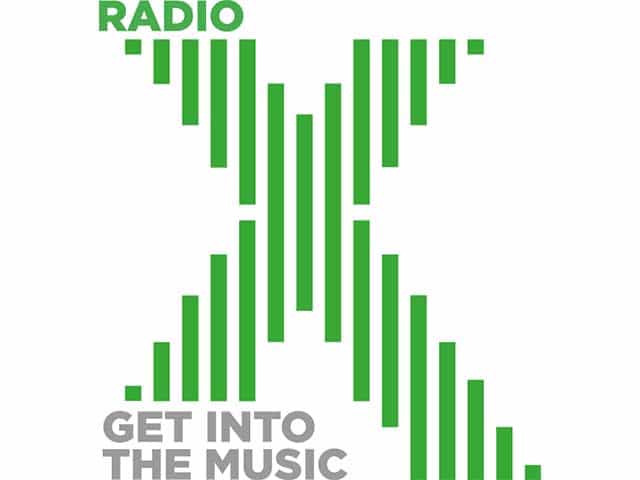 The logo of Radio X